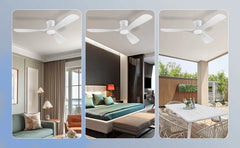 52 "Smart Low Profile ceiling Fans with Lights Remote,Quiet DC Motor,Outdoor Indoor Flush Mount Fan,Control WIFIAle