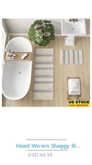 Set of 2 Waffle Bathroom Rugs Non Slip Washable Ultra Absorbent Runner Mats Comfortable Soft Bath Floor Mats