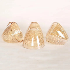Amber Glass Lamp Shades Replacement for Lighting Fixtures, Lattice Glass Covers for Island Pendant Light Chandeliers,