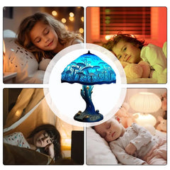 Retro Mushroom Table Lamp Plant Design Home Table Decoration Resin Plant Shape USB Charging Bulb Lamp Dark Decor For Kitchen