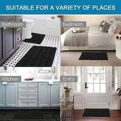 3 Piece Bathroom Rugs Sets Thick Striped Bath Rugs Set for Bathroom Non Slip Soft Absorbent Bath Mat Set for Tub