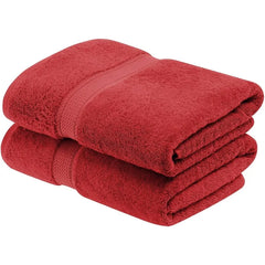 Egyptian Cotton Pile Bath Towel Set of 2, Ultra Soft Luxury Towels, Thick Plush Essentials, Absorbent Heavyweight, Guest Bath
