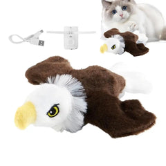 Chirping Bird Cat Toy Interactive Flapping Wings Plush Bird Toy Battery Operated Stimulate Animal Kitten Toy