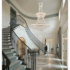 Large Crystal Chandelier Light fixtures -19-Light High Ceiling Hanging Chandeliers,3-Layers Luxury Chandeliers for High Ceilings