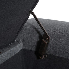 Hikaru Fabric Storage Ottoman, Dark Grey Dimensions: 20.50”D x 51.00”W x 17.00”H
