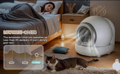 Self Cleaning Litter Box, Automatic Cat Litter Box Self Cleaning for Multiple Cats, with Safety Protection, App Control