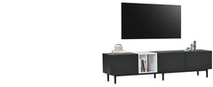 Modern 80-Inch TV Stand with 3 Cabinets & Open Shelves – Minimalist Wooden Entertainment Center