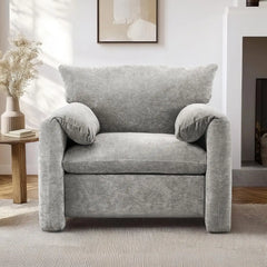 Accent Chairs for Living Room, Modern Upholstered Sofa Chair Comfy Chenille Armchair with Thick Cushion, Single Sofa/Side Chair