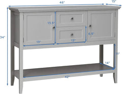 Buffet Sideboard, Wood Storage Cabinet, Console Table with Storage Shelf,2 Drawers and Cabinets, Living Room Kitchen Dining Room
