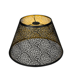 2pc 7×13×7.8" etched chrysanthemum style metal lampshade, suitable for table lamp, floor lamp, black gold