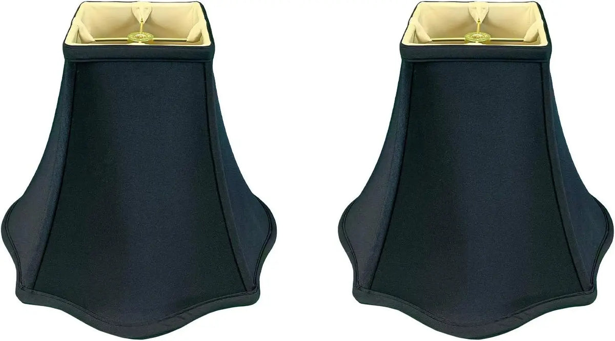 Set of 2 Fancy Square Bell Lamp Shade, BSO-702-10WH-2, 4 X 10 X 8.5,  Pack of 2