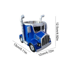 200-250ml Funny Semi-Truck Coffee Mugs Stainless Steel Drinkware Cups Handcrafted Water Bottle Resin Beer Mug for Novelty Gift