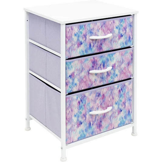 Nightstand Storage Organizer with 3 Drawers - Kids Girls, Boys Bedroom Furniture Storage Chest for Clothes, Closet Organization