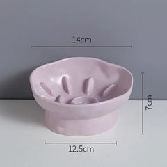 Food Bowl Ceramic Elevated Cats Small Dogs Slow Feed Bowls Anti-choking Pet Eating Feeders Anti-gulping Puppy Supplies