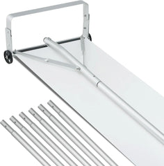 Snow Roof Rake, 30ft Reach Aluminium Roof Shovel with Slide Cloth, Premium 19" Blade Snow Removal Tool, Safe on Roof