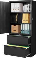 Locking Steel Storage Cabinet with Doors and Shelves,71" Office File Cabinets for Home Office,Warehouse,Garage,School
