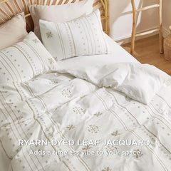 Boho Duvet Cover King Size - Checkered King Duvet Cover Set for All Seasons, 3 Pieces Soft Shabby Chic Embroidery Boho Bedding