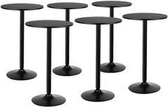 Bar Table, Round Cocktail Table Modern Style Standing Circular Bistro Table Suitable for Pub,Restaurant Black Set