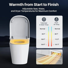 Smart Toilet with Built-in Tank & Bidet,4-Second Quiet Flush, Foot Sensor Flush,Self-Cleaning, Dual User Memory, Auto Open/Close