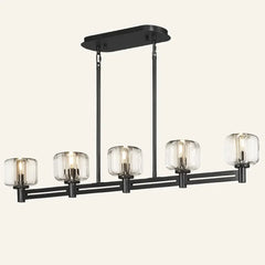 Hanging chandelier 36in Gold Chandeliers Wagon Chandelier Over Table, 6-Light Pendant Lighting Fixture Modern Crystal Chandelier