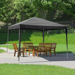 10x10 Waterproof Gazebo Canopy Tent for Outdoor Parties, Weddings & BBQ - Black Patio Shelter