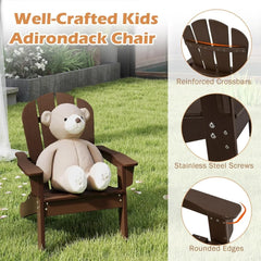 Kids Adirondack Chair Set of 2, All-Weather HDPE Patio Chair with Armrests, Fire Pit Chair for Kids Ages 3-8, Outdoor Ki