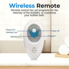 Bath Mat Full Body Massager - Portable Hot Tub Mat with Warm Air Jets, Remote Control, Non-Slip Adjustable Bubble
