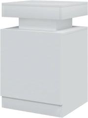 Nightstand Set of 2 with LED Lights,Night Stand with Storage Cabinet for Bedroom,Bedside Table with LED, White