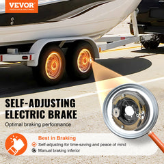 SucceBuy Trailer Hub Drum Kits Self-Adjusting Trailer Brake Assembly for 7000 lbs Axle Backing Plates Brake System Part Replace