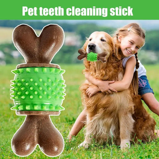 Spiky Bone Dog Toy Pet Teething Chew Toys Sturdy Toothbrush Stick Teeth Cleaning Brush Treat Dispensing Aggressive Chewers Tough