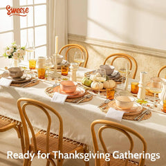 Plates and Bowls Sets, 18 Piece Dinnerware Set Porcelain Round Dinner Set for 6, Scratch Resistant Dishes Set, Dishwasher