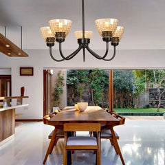 Amber Glass Lamp Shades Replacement for Lighting Fixtures, Lattice Glass Covers for Island Pendant Light Chandeliers,