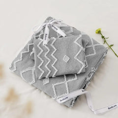 Boho Duvet Cover King Size - Checkered King Duvet Cover Set for All Seasons, 3 Pieces Soft Shabby Chic Embroidery Boho Bedding