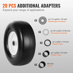 VEVOR Lawn Mower Tires with Rim 13x5-6" Tubeless Tractor Tires 2-Pack Tire and Wheel Assembly Flat-free PU Tires 3.25"-5.9"