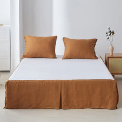 Simple&Opulence Premium 100% Linen Bed Skirt Basic Style 18 inch Tailored Drop Dust Proof Easy Fit Breathable Bedspreads Bed