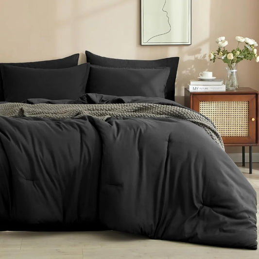 PHF 7 Pieces California King Comforter Set, Lightweight Bed in A Bag & 18" Sheet Set for All Season, Ultra Soft Cozy Bedding wit