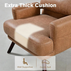 Recliner Chair, Chaise Lounge Chair Indoor, Mid Century Modern Accent Chairs with Ottoman for Living Room Bedroom, Recliner
