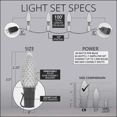 String Lights Warm White LED Commercial Outdoor Christmas Lights Christmas String Lights; Green Wire (100 Lights, 100 ft)