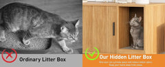 Cat Litter Box Enclosure with Cat Scratch Pad, 37.4" Litter Box Enclosure Furniture Hidden Litter Box, Modern Indoor Cat House