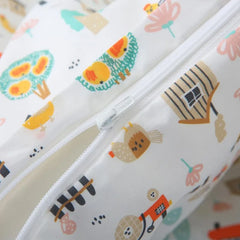 Twin Duvet Cover Kids 100% Cotton Butterfly White for Cute Bedding Set 3Pcs Ultra Soft Breathable Patterned Cartoon Comforter