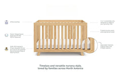 3-in-1 Convertible Crib (Natural) – Converts from Baby Crib to Toddler Bed and Daybed, Fits Standard Full