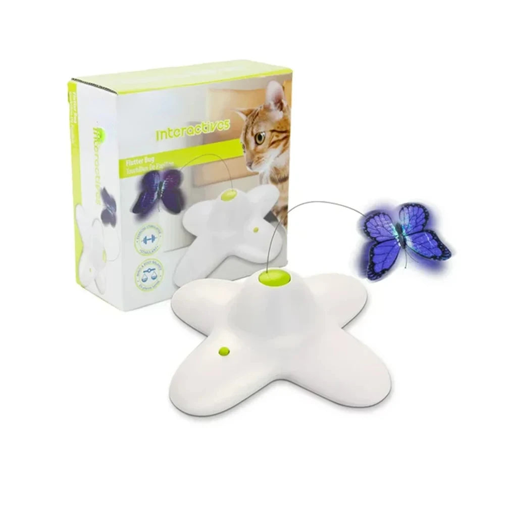 Cat Toy Flutter Bug Interactive Electronic Cat Stimulating Toy Interactive Butterfly Flutter Bug Cat Automatic Toys