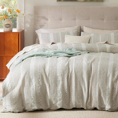 Cotton Duvet Cover King - 100% Cotton Waffle Weave Coconut White Duvet Cover King Size, GentleSoft™ and Breathable Bedding Set