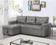 Sleeper Sectional Sofa with Convertible Sofa Bed & Storage Chaise