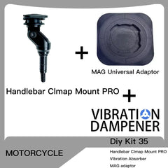 Motorcycle Handlebar Clamp Stem Fork Mount PRO Holder Phone Mount Vibration Dampener MAG Universal Adaptors Wireless Charger