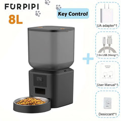 271oz Automatic Dog Feeders with Key Contol SUS304 ABS Large Capacity Furpipi Pet Smart Feeder Automatic Cat Dog Food Dispenser
