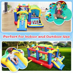 Christmas Jump 'n Slide Inflatable Bouncer for Kids Complete Setup with Blower-80"X 91"Play Area-55"Tall Inflatable Bounce House