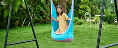 Upgraded Kids Hanging Pod Swing Chair with Inflatable Cushion, Child Hanging Hammock for Indoor and Outdoor