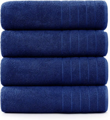 100% Cotton 30x60 4 Pk Bath Towels Set for Bathroom, Extra Large Ringspun Soft and Absorbent