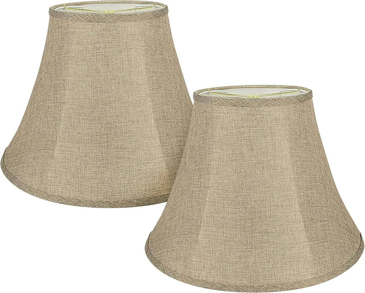 Creative 38001-2, Transitional Bell Shaped Collapsible Spider Construction Lamp Shade in Natural, 9" Top X 18" Bottom X 13"